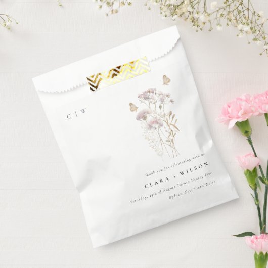 Lila Boho Wildflower Varen Botanische bruiloft Bedankzakje (Gezegeld)