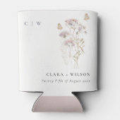 Lila Boho Wildflower Varen Botanische bruiloft Blikjeskoeler (Achterkant)