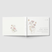 Lila Boho Wildflower Varen Botanische bruiloft Gastenboek (Volledig)