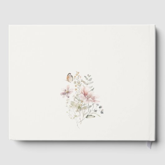 Lila Boho Wildflower Varen Botanische bruiloft Gastenboek (Achterkant)