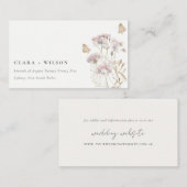 Lila Boho Wildflower Varen Botanische bruiloft Informatiekaartje (Voorkant / Achterkant)