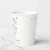 Lila Boho Wildflower Varen Botanische bruiloft Papieren Bekers (Links)