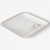 Lila Boho Wildflower Varen Botanische bruiloft Papieren Bordje (Gebogen)