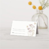 Lila Boho Wildflower Varen Botanische bruiloft Plaatskaartje (Achterkant)