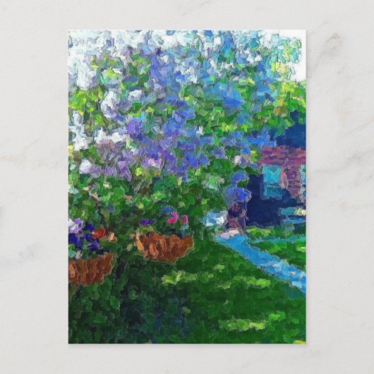 lila bomen in het wilg-meer briefkaart (Voorkant)