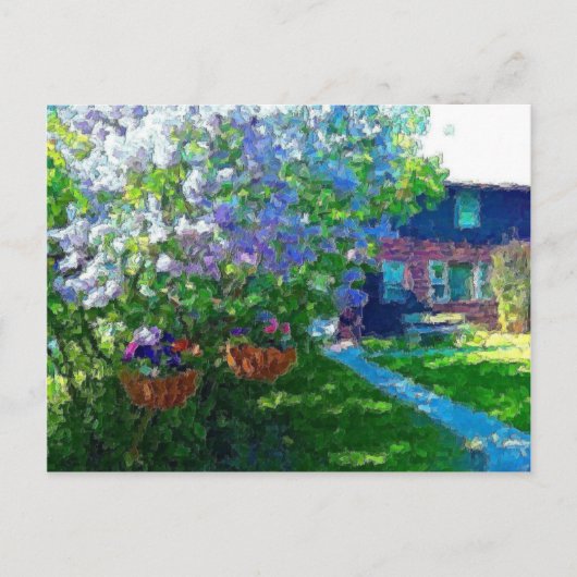 lila bomen in het wilg-meer briefkaart (Voorkant)