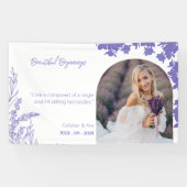 lila boog mooi begin bruiloft ontwerp spandoek (Horizontaal)