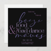 Lila Booze Food Bad Dance Moves Save the Date Kaart (Voorkant / Achterkant)