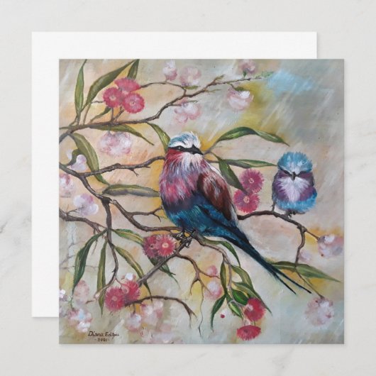 Lila borst roller met baby (Voorkant / Achterkant)