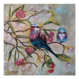 Lila borst roller met baby perfect poster