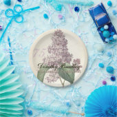 Lila botanische 75e verjaardag PP Papieren Bordje (Feest)