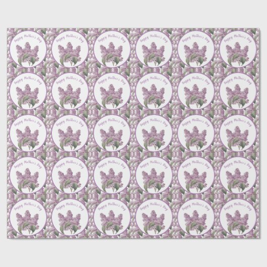 Lila botanische Moederdag Cadeaupapier (Vlak)