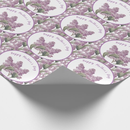  Lila botanische Moederdag Cadeaupapier (Hoek)