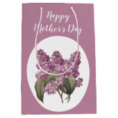 Lila botanische moederdag feestdag Medium Cadeauzakje (Voorkant)