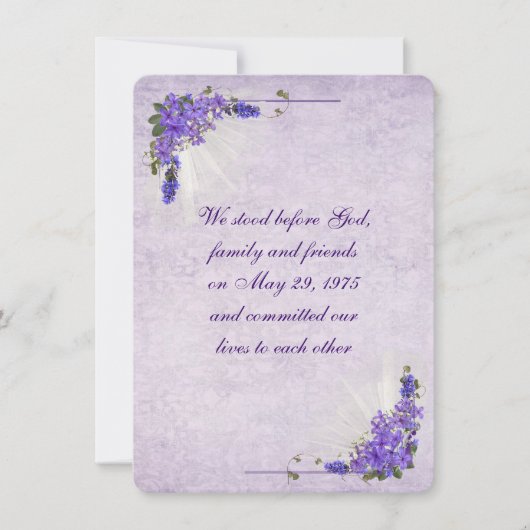 Lila Bouquets voor Vow Renewal Kaart (Voorkant)