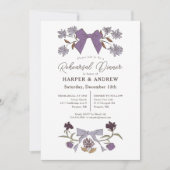 Lila Bows Blossom Wedding Repetitie Diner Kaart (Voorkant)