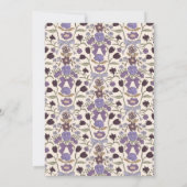 Lila Bows Blossom Wedding Repetitie Diner Kaart (Achterkant)