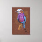 Lila Breasted Roller Bird Pencil Tekening Canvas Afdruk (Voorkant)