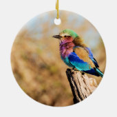 Lila-Breasted Roller Colorful African Bird Keramisch Ornament (Achterkant)