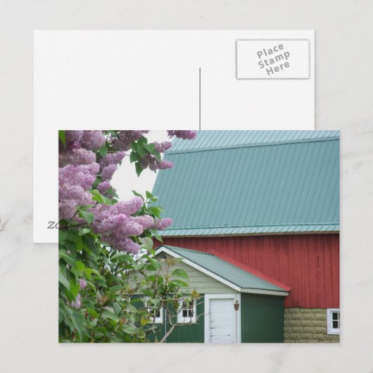 Lila Briefkaart van het Boven-schiereiland Michiga (Voorkant / Achterkant)