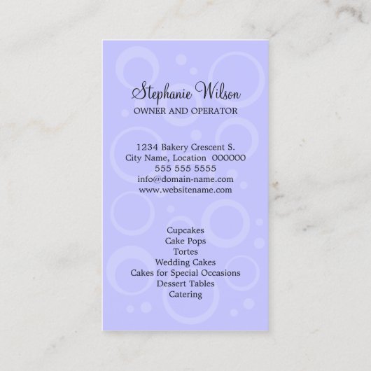 Lila broodbakkerij visitekaartje (Achterkant)