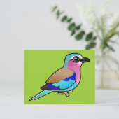 Lila broodrooster briefkaart (Staand voorkant)