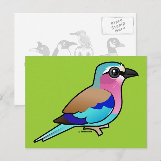 Lila broodrooster briefkaart (Voorkant / Achterkant)