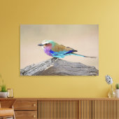 Lila broodrooster (Coracias caudata) Canvas Afdruk (Insitu (Woonkamer))