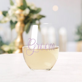 Lila bruidegom wijnglas zonder voet