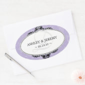 Lila bruiloft gunst Stickers (Envelop)