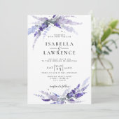 Lila bruiloft in de provincie Floral Lavender Flow Kaart (Staand voorkant)