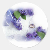 lila bruiloft ronde sticker (Voorkant)