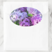 Lila bruiloft-stickers en envelopzegels ovale sticker (Tas)