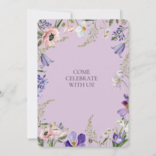 Lila bruiloft uitnodiging (Achterkant)