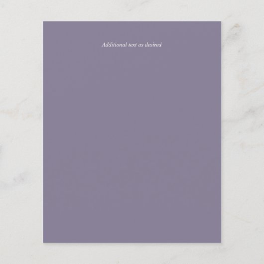 Lila bruiloft voor blindenpekken Uitnodigt begroti Flyer (Achterkant)