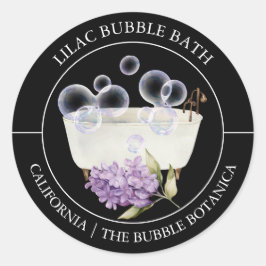 Lila Bubble-badlabel Ronde Sticker