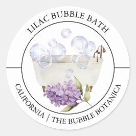 Lila Bubble-badlabel Ronde Sticker