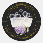 Lila Bubble-badlabel Ronde Sticker (Voorkant)