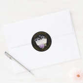 Lila Bubble-badlabel Ronde Sticker (Envelop)
