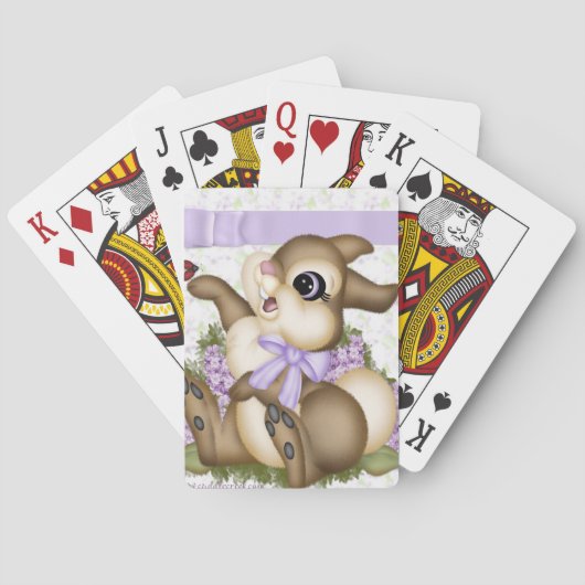 Lila Bunny-speelkaarten Pokerkaarten (Achterkant)