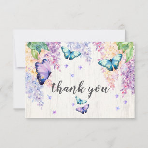 Lila & Butterfly Dank u kaart