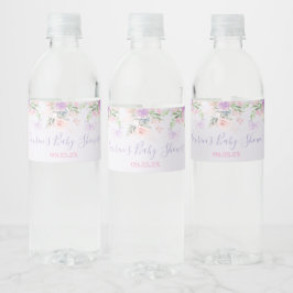 Lila Butterfly Eten en Drinken Label Set Waterfles Etiket