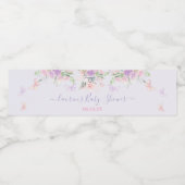 Lila Butterfly Eten en Drinken Label Set Waterfles Etiket (Enkel label)
