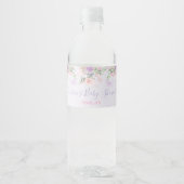 Lila Butterfly Eten en Drinken Label Set Waterfles Etiket (Voorkant)