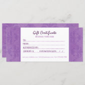 Lila cadeaubon (Voorkant / Achterkant)