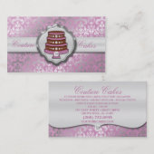 Lila Cake Couture Glitzy Damask Cake Bakery Visitekaartje (Voorkant / Achterkant)