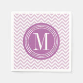 Lila Chevron zigzag gepersonaliseerd monogram Servetten (Voorkant)