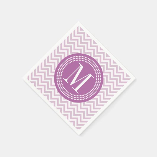 Lila Chevron zigzag gepersonaliseerd monogram Servetten (Hoek)