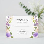 Lila | Chic Lavender Floral Wedding Rsvp response Kaart (Staand voorkant)