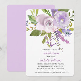 Lila | Chic Lavender Floral Wedding Vrijgezellenfe Kaart